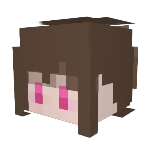 PikoChoco Minecraft avatar head, 3D render