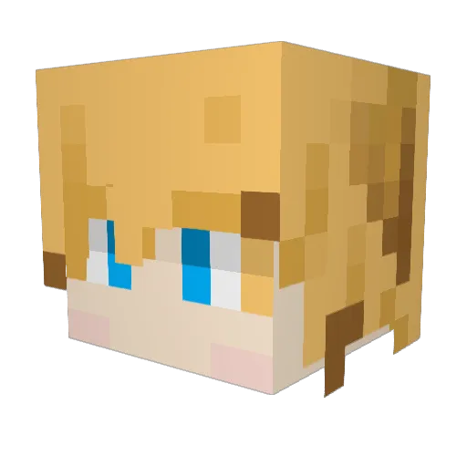 PikoChungOuO Minecraft avatar head, 3D render