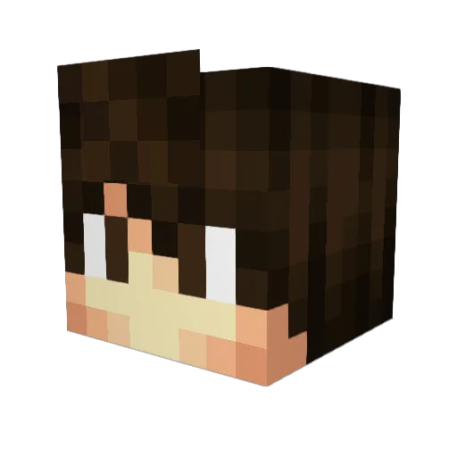 Pikosalz Minecraft avatar head, 3D render