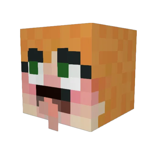 Pikqshi Minecraft avatar head, 3D render