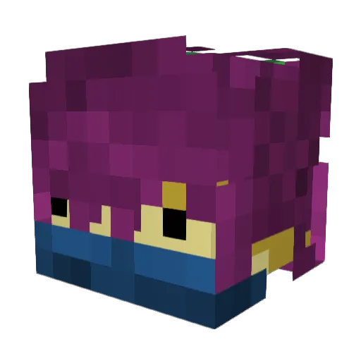 Pikufan Minecraft avatar head, 3D render