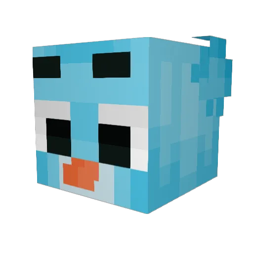 Pilemann Minecraft avatar head, 3D render
