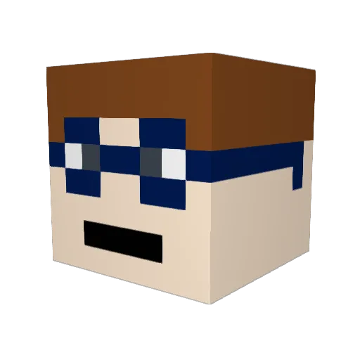 Pilif12p Minecraft avatar head, 3D render
