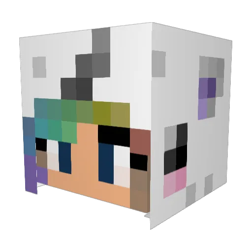 PililaPop Minecraft avatar head, 3D render