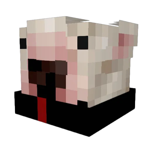 Pilineitor Minecraft avatar head, 3D render