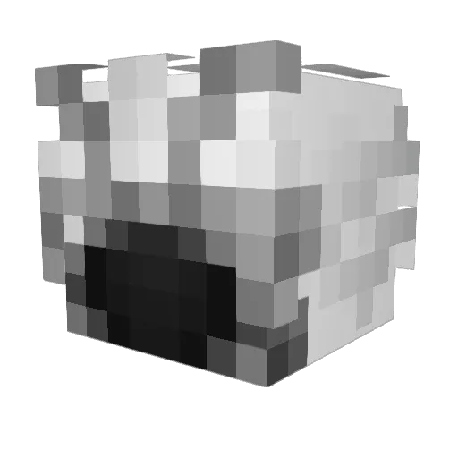 Pillaca Minecraft avatar head, 3D render