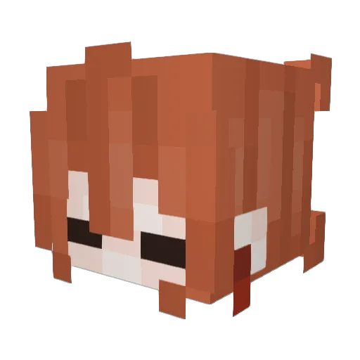 PillowLili Minecraft avatar head, 3D render