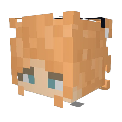 PillowParyx Minecraft avatar head, 3D render