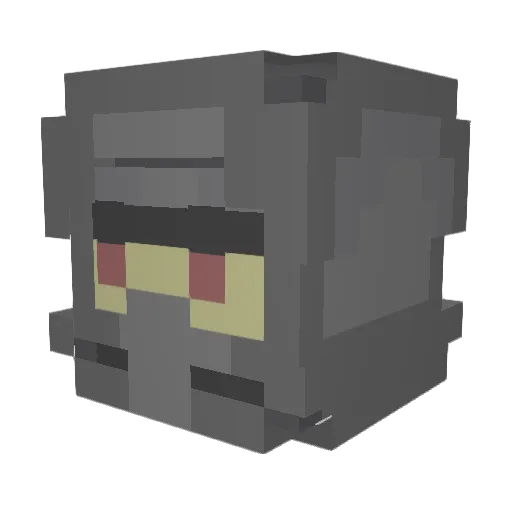 Pills Minecraft avatar head, 3D render