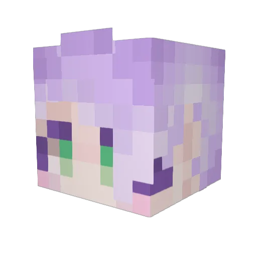Pilmincia Minecraft avatar head, 3D render