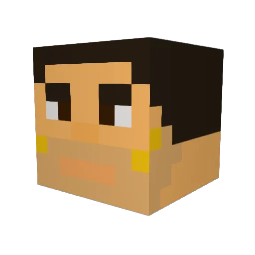 PilotBench3012 Minecraft avatar head, 3D render