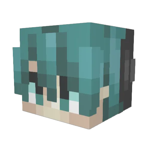 PilotSnail Minecraft avatar head, 3D render