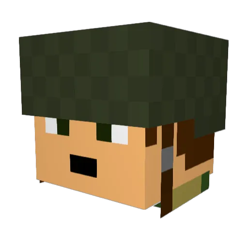 PiloteV Minecraft avatar head, 3D render