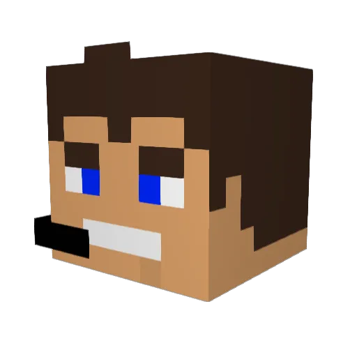 Pilotojets Minecraft avatar head, 3D render