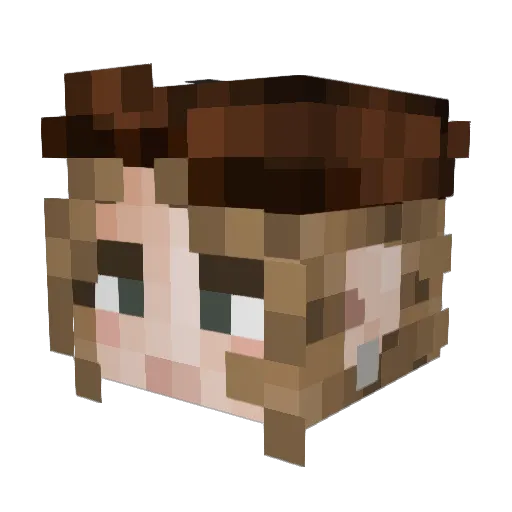 Pilotonek Minecraft avatar head, 3D render