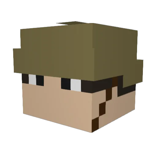 Piloufidjy Minecraft avatar head, 3D render