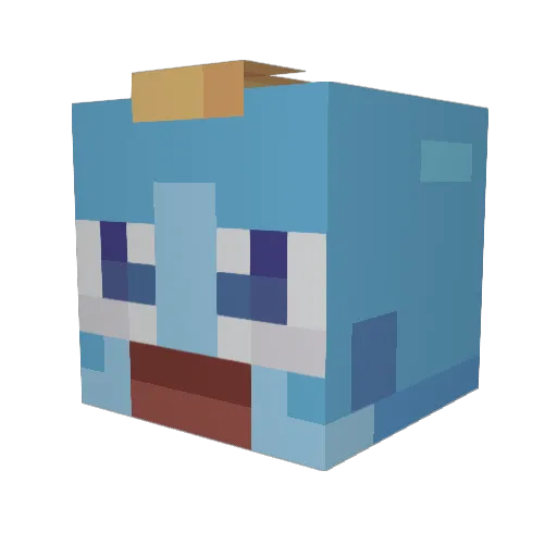 Pilox Minecraft avatar head, 3D render