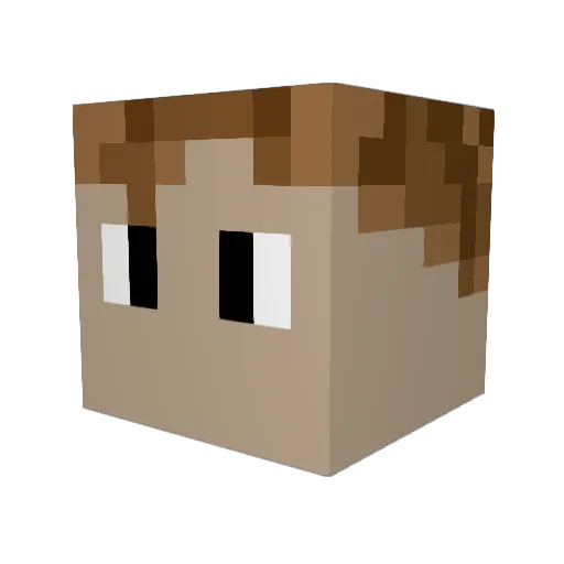 Pilsner777 Minecraft avatar head, 3D render