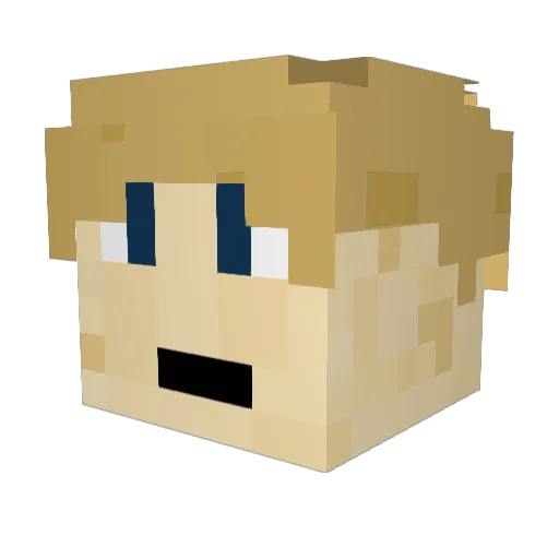 PilyPiny Minecraft avatar head, 3D render