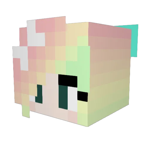 Pilzball Minecraft avatar head, 3D render