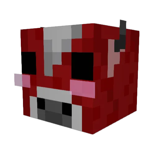 Pilzkuh Minecraft avatar head, 3D render