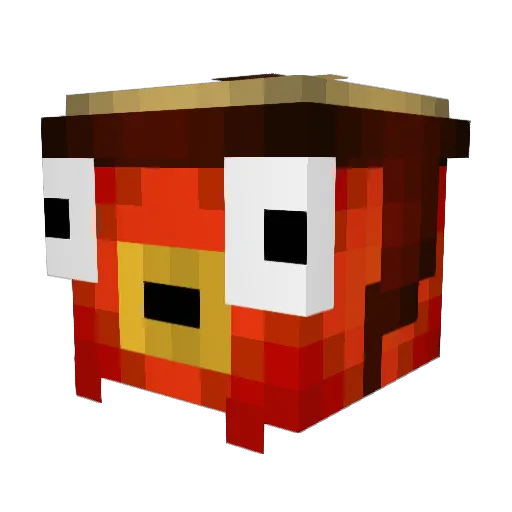 Pimbie Minecraft avatar head, 3D render