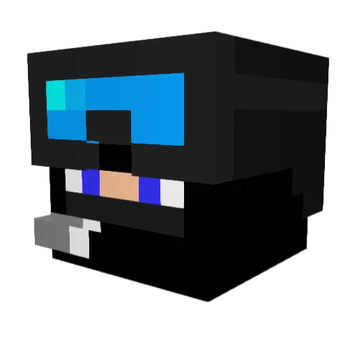 Pimoost Minecraft avatar head, 3D render