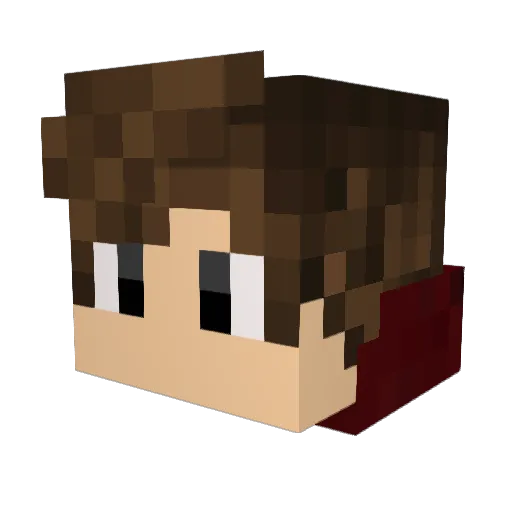 Pimoux2a Minecraft avatar head, 3D render