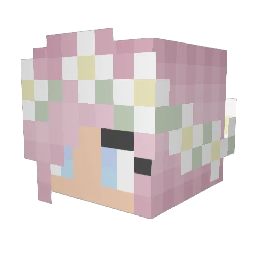 PimpinellaPlays Minecraft avatar head, 3D render