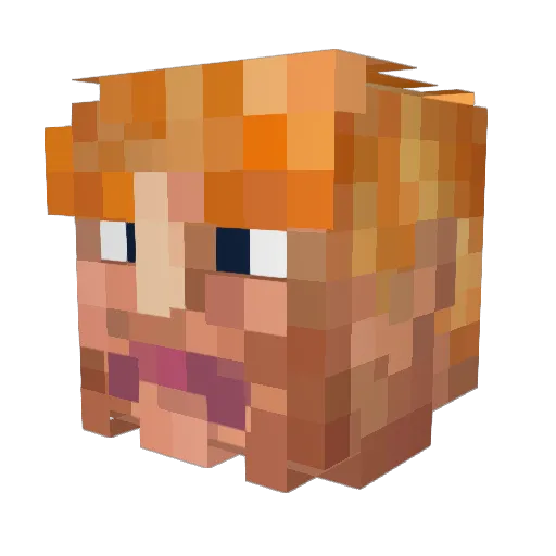 Pimpled_Asian Minecraft avatar head, 3D render