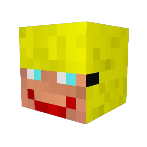 Pimzan Minecraft avatar head, 3D render