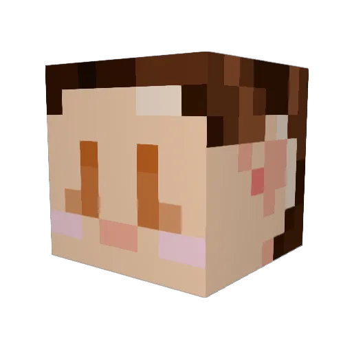 Pinapplu Minecraft avatar head, 3D render