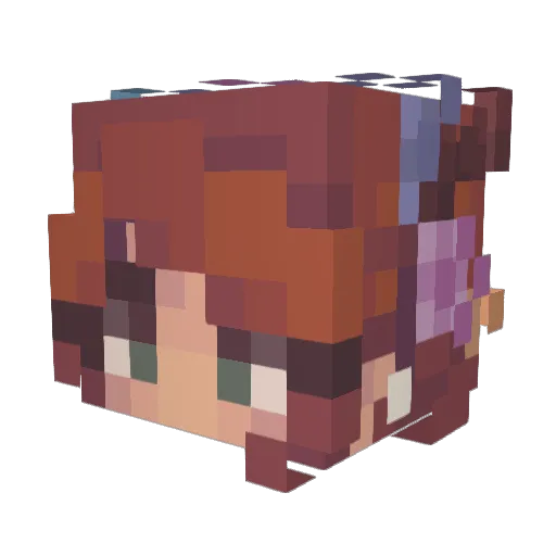 Pinapuls Minecraft avatar head, 3D render