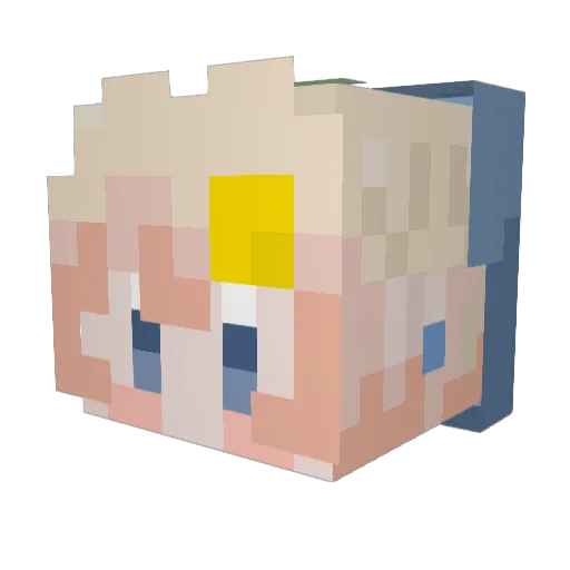 Pinasalia Minecraft avatar head, 3D render
