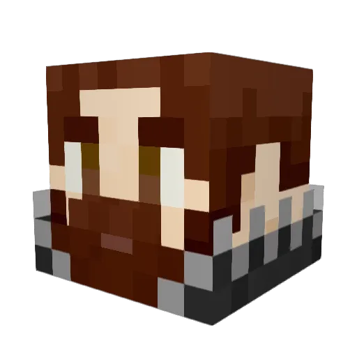 Pinazowua Minecraft avatar head, 3D render