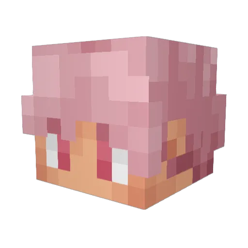 Pinckie Minecraft avatar head, 3D render