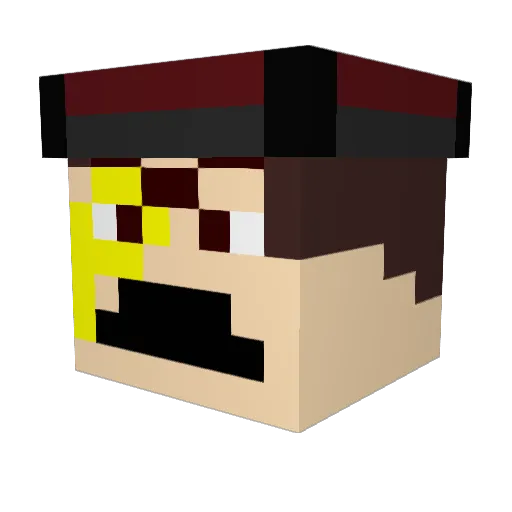 Pindapapa Minecraft avatar head, 3D render
