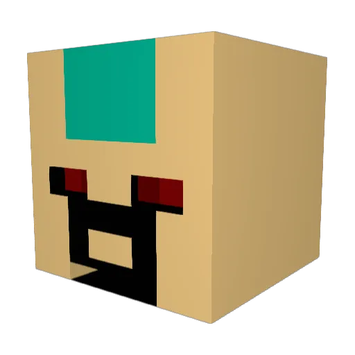 PineChain Minecraft avatar head, 3D render
