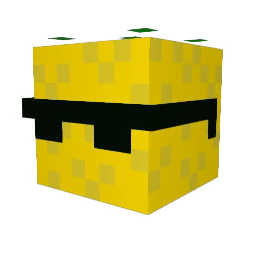 Pineapple333 Minecraft avatar head, 3D render