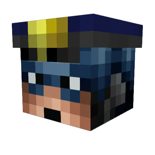 PineapplePolice Minecraft avatar head, 3D render
