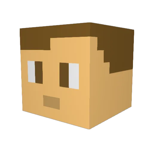 Pineappleryan Minecraft avatar head, 3D render