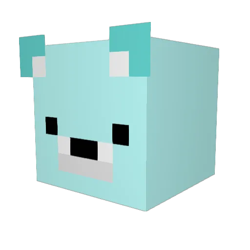 PineconeBear Minecraft avatar head, 3D render