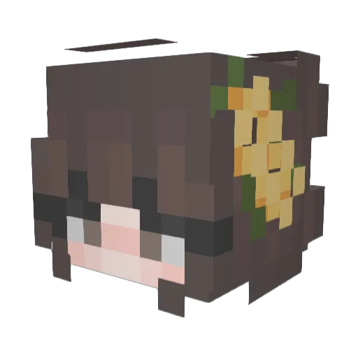 Pinefeather Minecraft avatar head, 3D render