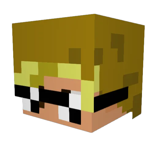 PinexPlayz Minecraft avatar head, 3D render