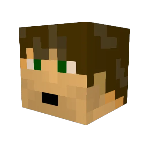 PingFox Minecraft avatar head, 3D render