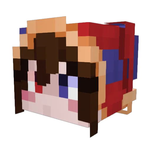 Pingemriksen Minecraft avatar head, 3D render