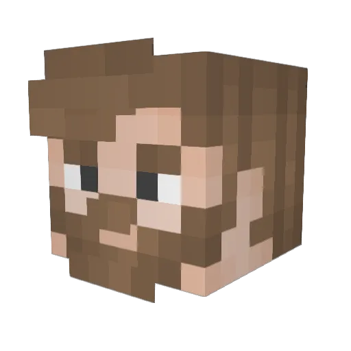 Pinglus Minecraft avatar head, 3D render