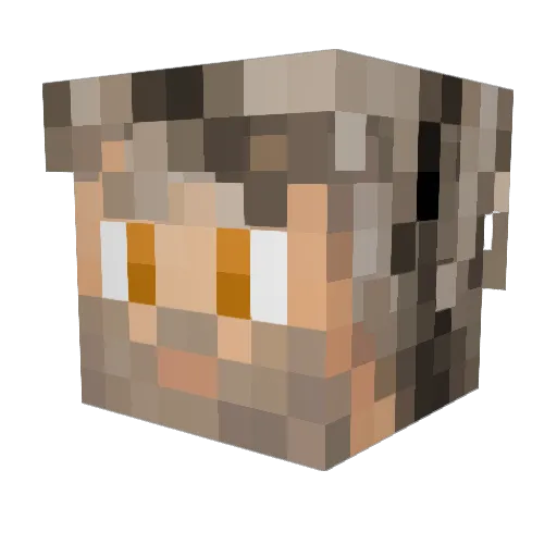 Pingojo Minecraft avatar head, 3D render