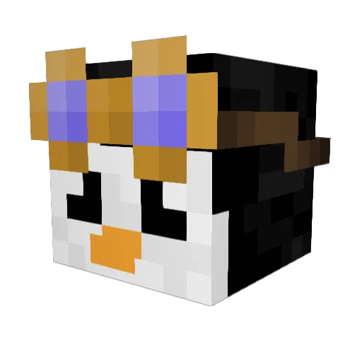 Pingu2021_ Minecraft avatar head, 3D render