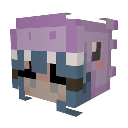 PinguPenguin Minecraft avatar head, 3D render